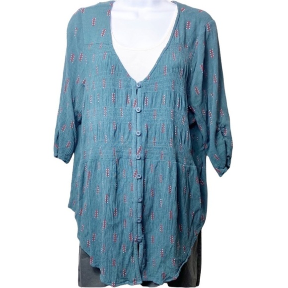 TORRID V-Neck Top, Floral-like Flowy Boho - Picture 1 of 10